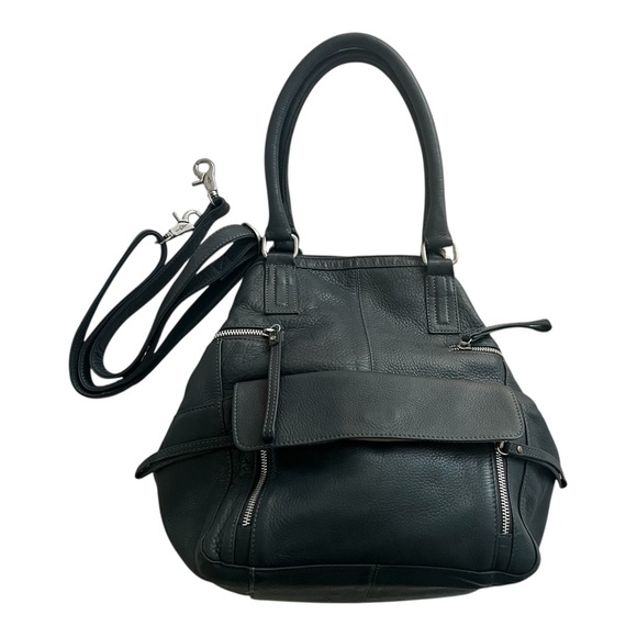 THE DAY & MOOD HANNAH BAG leather Anthropologie dual Handle removable strap Grey - Picture 2 of 16